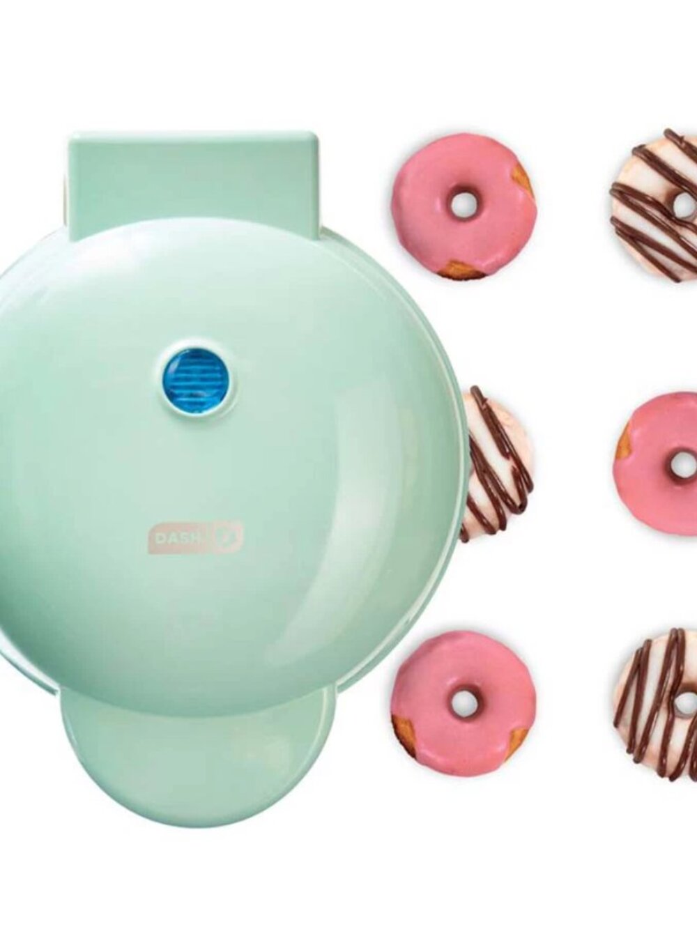 Dash Express Mini Donut Maker, 7 Donuts, Aqua | Electric Doughnut Machine for Ki